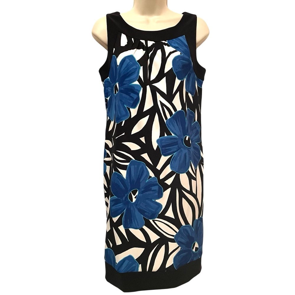 AB Studio Sleeveless Floral Dress Size 6 Back hidden Zipper Flattering